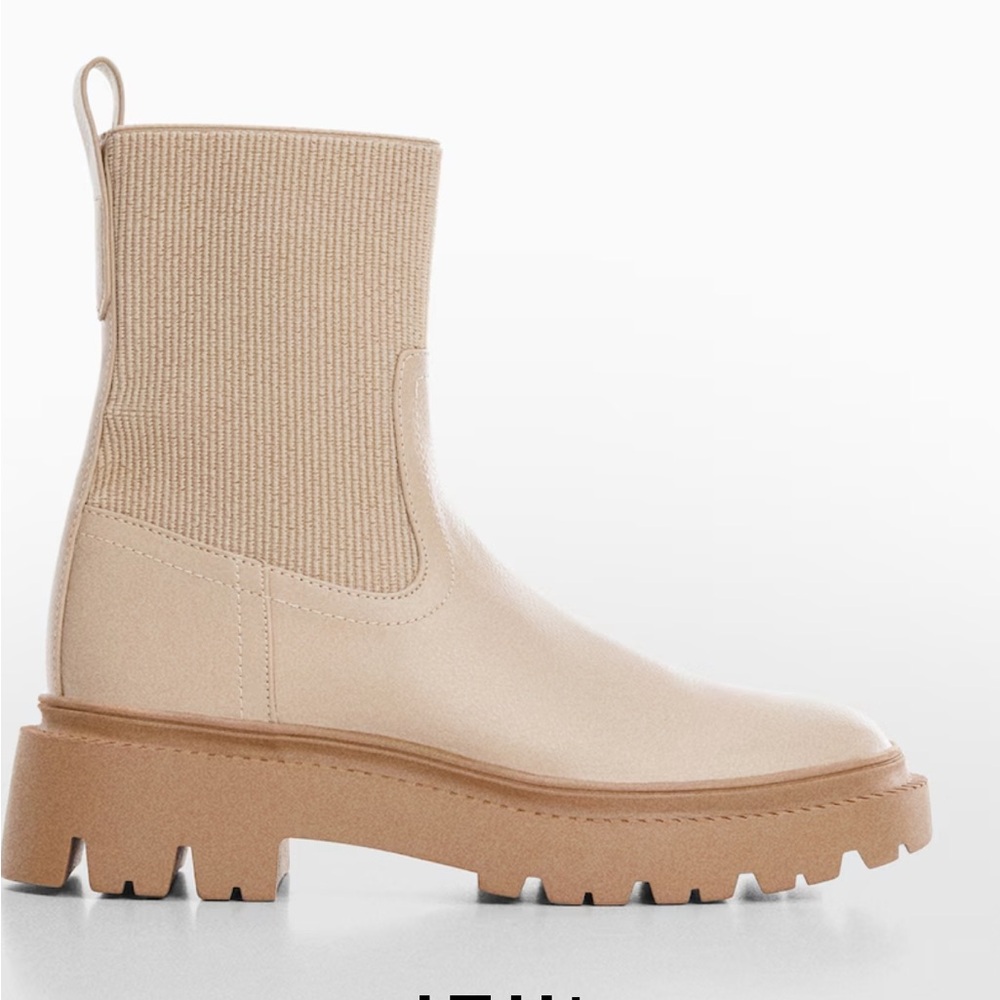 Mango Beige Ankle Booties